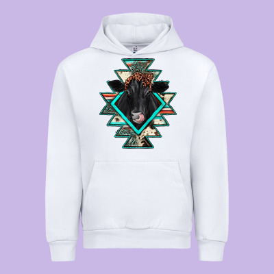 Black Angus Cowhide Aztec Urban Hoodie Designed By Jahusdesignshop