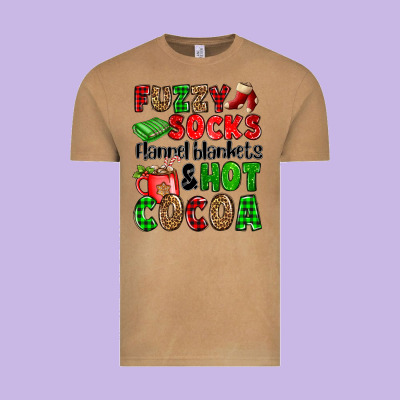 Fuzzy Socks Flannel Blankets And Hot Cocoa Vintage Tee Designed By Oliviacreatesart