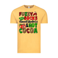 Vintage Mustard fuzzy socks flannel blankets and hot cocoa Vintage Tee - OliviaCreatesArt