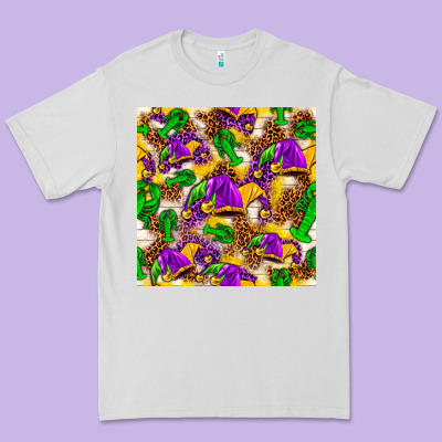 Mardi Gras Jester Had And Crawfish With Leopard Pa Premium Tee Designed By Howdyjamesfarm