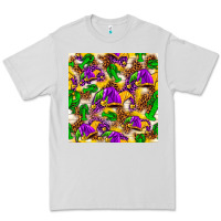 Dove Grey Mardi Gras jester had and crawfish with leopard pa Premium Tee - HowdyJamesFarm