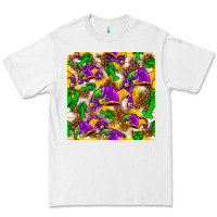 White Mardi Gras jester had and crawfish with leopard pa Premium Tee - HowdyJamesFarm