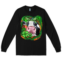 Black St. Patrick's day cow Long Sleeve Tee - FaDigitalArtStudio