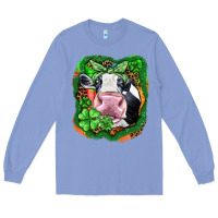 Colony Blue St. Patrick's day cow Long Sleeve Tee - FaDigitalArtStudio