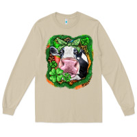 Mushroom St. Patrick's day cow Long Sleeve Tee - FaDigitalArtStudio