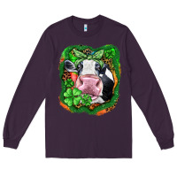 Plum St. Patrick's day cow Long Sleeve Tee - FaDigitalArtStudio
