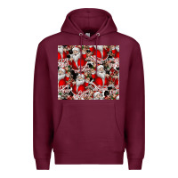 Burgundy Merry Christmas Premium Hoodie - CowhideDigitalArt