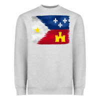 Heather Grey louisiana flag background Heavyweight Sweatshirt - BarkalooDesign