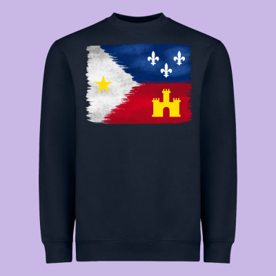 Louisiana Flag Background Heavyweight Sweatshirt Designed By Barkaloodesign