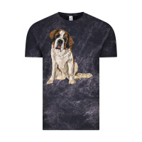 Cloud Black saint bernard Vintage Tee - RanaPortraitStore