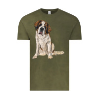 Vintage Olive saint bernard Vintage Tee - RanaPortraitStore