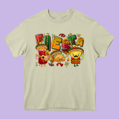 Fiesta With Taco, Nacho, Souce Heavy Core Tee Designed By Nancycooperartshop
