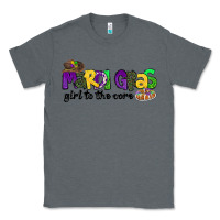 Charcoal Heather mardi gras girl to the core Classic Tee - CowGirlArtShop