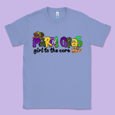 Mardi Gras Girl To The Core Classic Tee Designed By Cowgirlartshop