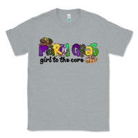 Heather Grey mardi gras girl to the core Classic Tee - CowGirlArtShop