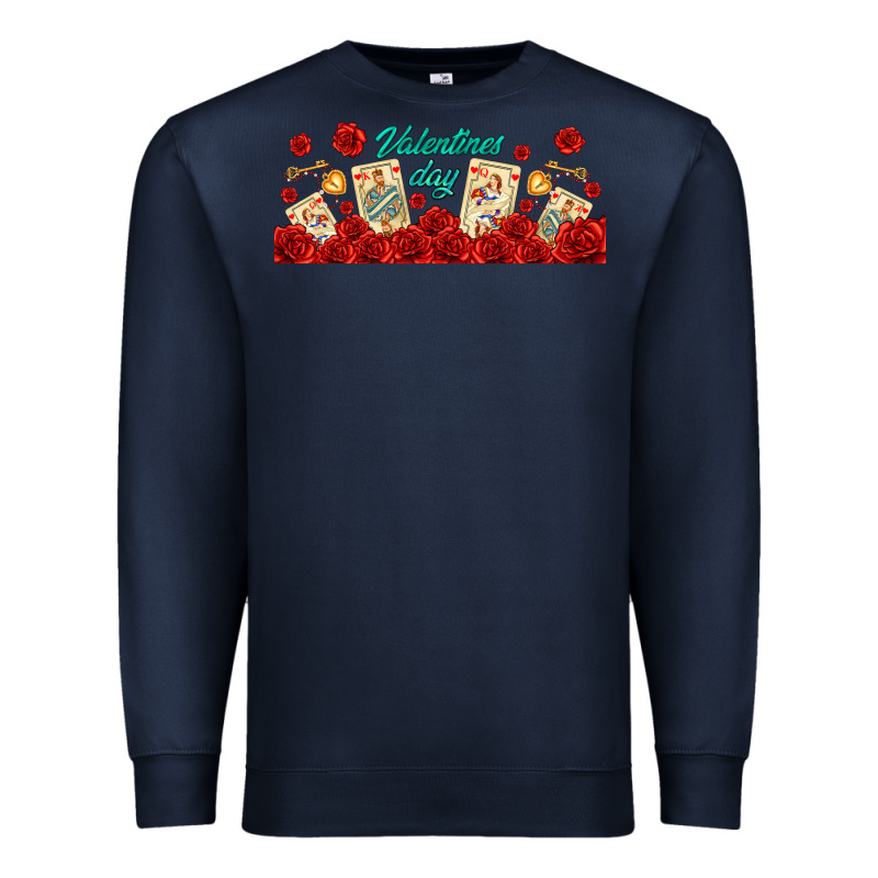 Valentines Day With Playing Cards Premium Sweatshirt by AdoDesignShop | Teevron