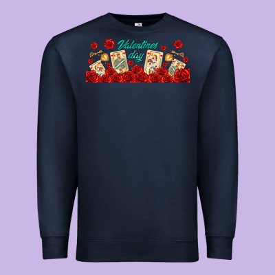 Valentines Day With Playing Cards Premium Sweatshirt Designed By Adodesignshop