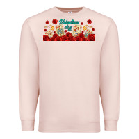 Pale Pink valentines day with playing cards Premium Sweatshirt - AdoDesignShop