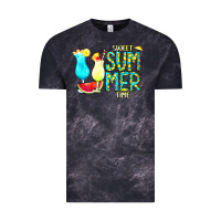 Cloud Black sweet summer time turquoise yellow Vintage Tee - CowCowDesign
