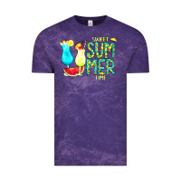 Cloud Purple sweet summer time turquoise yellow Vintage Tee - CowCowDesign