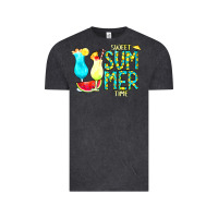 Vintage Black sweet summer time turquoise yellow Vintage Tee - CowCowDesign