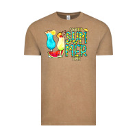 Vintage Coffee sweet summer time turquoise yellow Vintage Tee - CowCowDesign