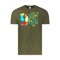 Vintage Olive sweet summer time turquoise yellow Vintage Tee - CowCowDesign