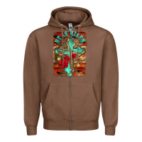 Chestnut he is risen cross with roses background Zipper Hoodie - BarkalooDesign