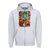 Heather Grey he is risen cross with roses background Zipper Hoodie - BarkalooDesign