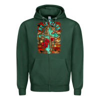 Sports Green he is risen cross with roses background Zipper Hoodie - BarkalooDesign