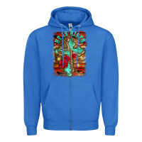 True Royal he is risen cross with roses background Zipper Hoodie - BarkalooDesign