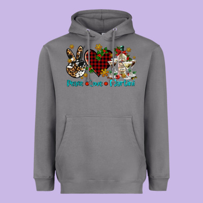 Peace Love Martini Heavyweight Hoodie Designed By Adodesignshop