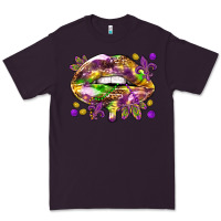 Plum Mardi Gras lips Premium Tee - HowdyJamesFarm