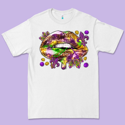 Mardi Gras Lips Premium Tee Designed By Howdyjamesfarm