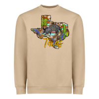 Mushroom texas map armadillo Heavyweight Sweatshirt - BarkalooDesign