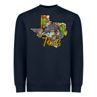 Navy texas map armadillo Heavyweight Sweatshirt - BarkalooDesign