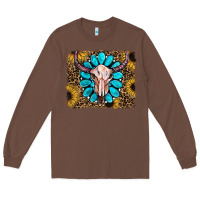 Chestnut leopard sunflowers and gemstone skull Long Sleeve Tee - RanaPortraitStore