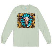 Matcha leopard sunflowers and gemstone skull Long Sleeve Tee - RanaPortraitStore