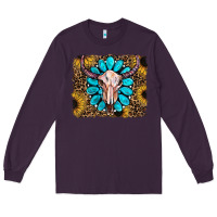 Plum leopard sunflowers and gemstone skull Long Sleeve Tee - RanaPortraitStore
