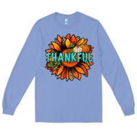 Colony Blue thankful with sunflower bbs Long Sleeve Tee - BundleAndBundleShop