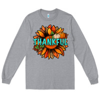 Heather Grey thankful with sunflower bbs Long Sleeve Tee - BundleAndBundleShop