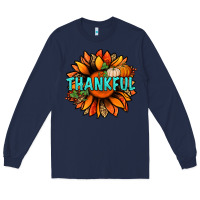 Navy thankful with sunflower bbs Long Sleeve Tee - BundleAndBundleShop