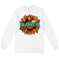 White thankful with sunflower bbs Long Sleeve Tee - BundleAndBundleShop