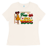 Bone free ish since 1865 black girl peekaboo juneteenth Ladies Tee - CowGirlArtShop