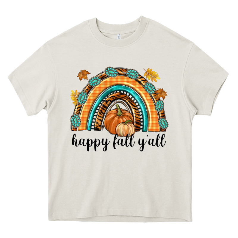 Happy Fall Y'all Heavy Core Tee by texasbilliewilder | Teevron