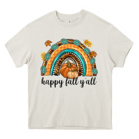 Cream Happy Fall Y'all Heavy Core Tee - texasbilliewilder