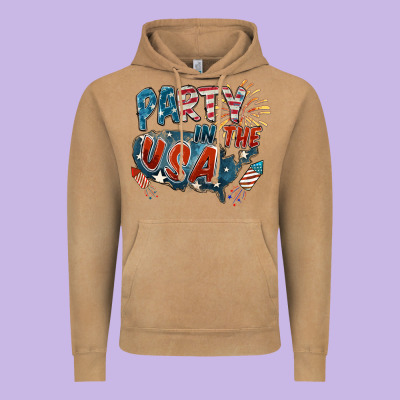 Party In The Usa Vintage Hoodie Designed By Fadigitalartstudio