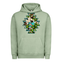 Pigment Oil Green aztec  cowhide cactus gemstone Urban Hoodie - JahusDesignShop