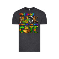 Vintage Black Who needs luck when you are this cute Vintage Tee - OliviaCreatesArt