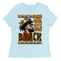 Baby Blue black king Ladies Tee - CowGirlArtShop